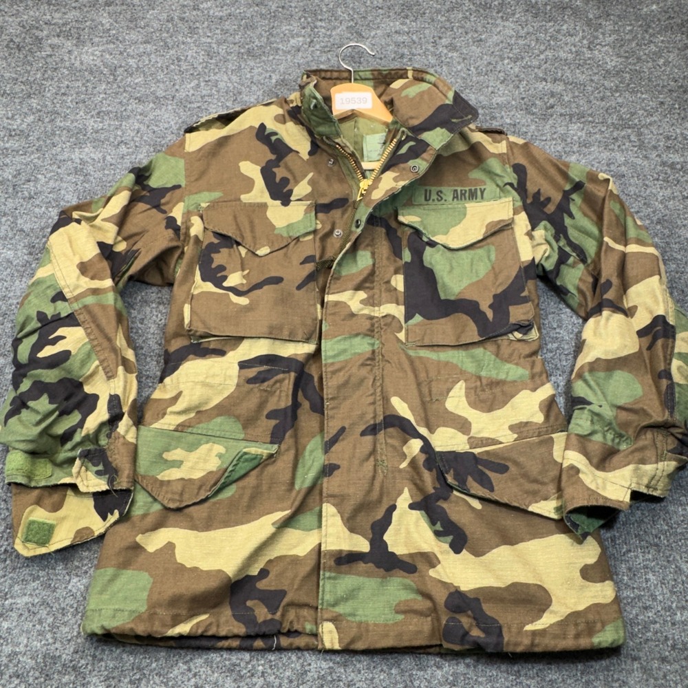 Alpha Industries M-65 Field Jacket Mens XS Short Green Camo Military Coat